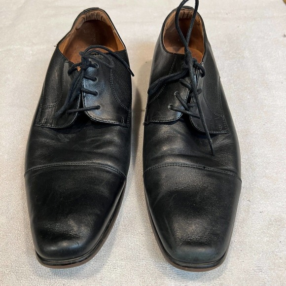 Florsheim Mens Oxford Dress Shoes Black Leather FlexSole Embossed Lace Up 11.5D main image 9
